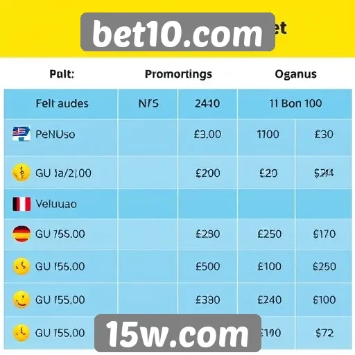 Comparativo de bônus e promoções no bet10.com